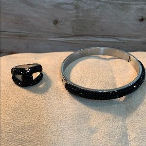 JCM stainless steel Black stone’s bracelet & Ring